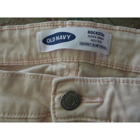 Old Navy Rockstar Jeans 14 x 29" Light Pink Sateen Super Skinny High Rise secret - Picture 3 of 8